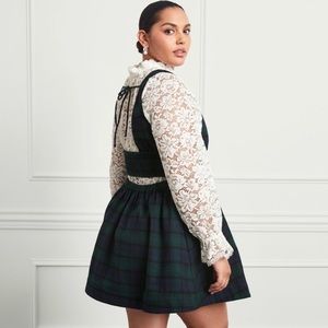 hill house home cher mini dress size medium black watch tartan